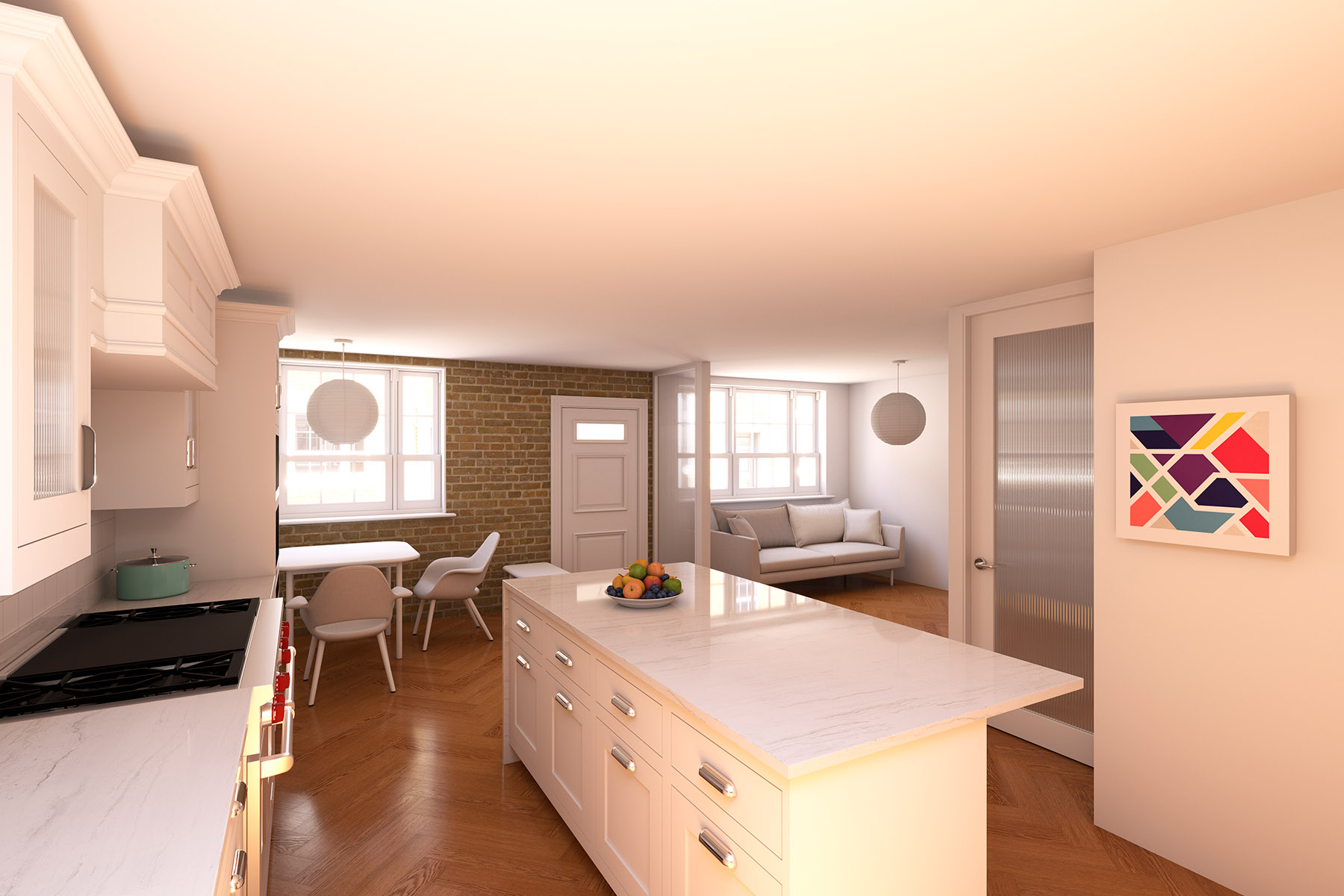 Image de synthèse par Jflemay du rez-de-chaussée rénové
